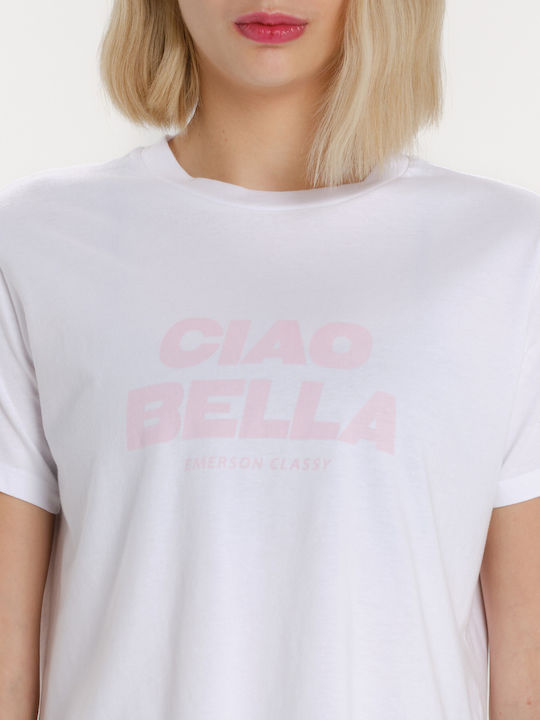 Women's Cotton Short Sleeve White Crop Top