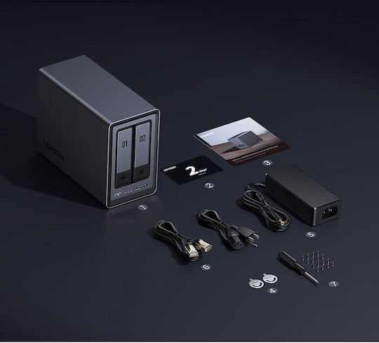 Ugreen DXP2800 NAS Turn cu 2 sloturi pentru HDD/SSD | Skroutz Romania