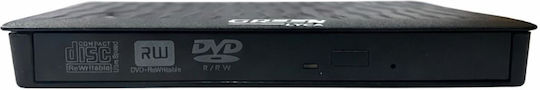 Green Lyca External Usb Dvd Writer Ultra Thin Μαυρο Gl70298