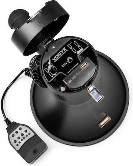 Vonyx Megafon Putere 75W cu Înregistrare vocală Player MP3 USB și Tonuri de sunet