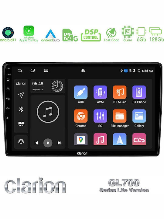 Clarion Car Audio System for Peugeot 301 Citroen C-Elysee 2012-2018 with Touch Screen 9" Bluetooth USB Wi-Fi GPS Apple CarPlay Android Auto