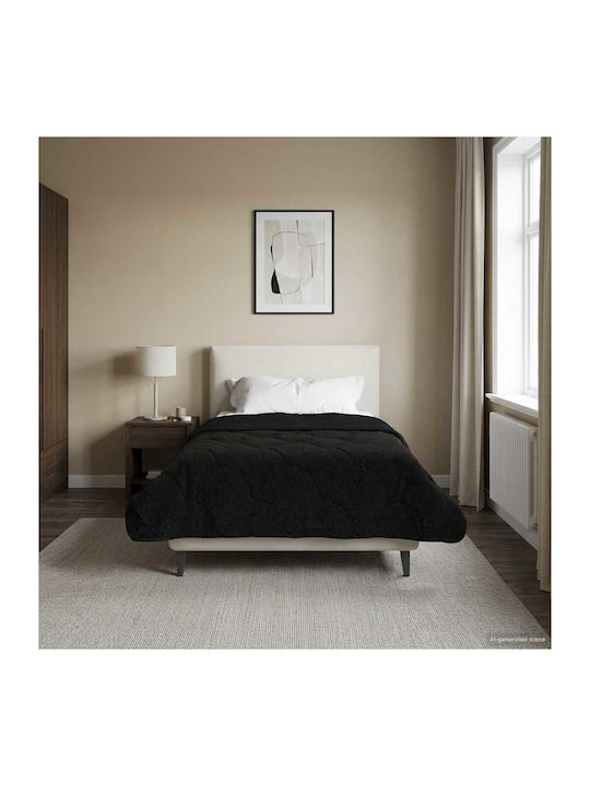 vidaXL Decke Vlies Einzeln 155x220cm Schwarz