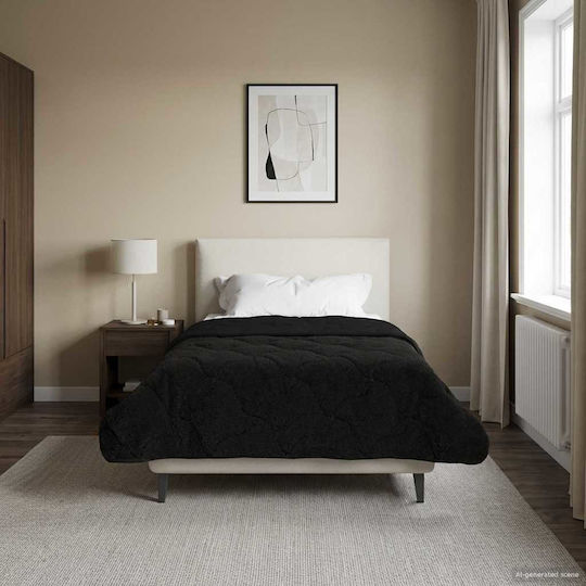 vidaXL Decke Vlies Einzeln 155x220cm Schwarz