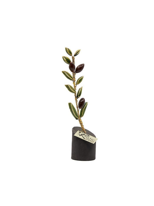Rozos Ceramics 17-957 Handmade Ceramic Olive Tabletop Decor 4x15