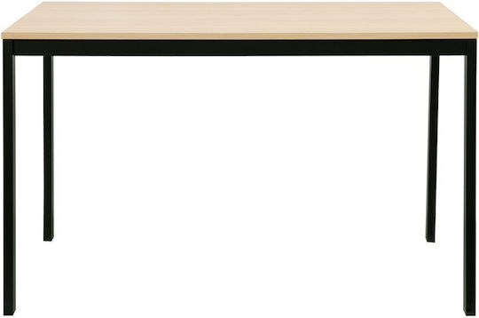 Extento Dining Table Extendable Wooden with Metal Frame Natural Shade 120(+60)x74x75cm