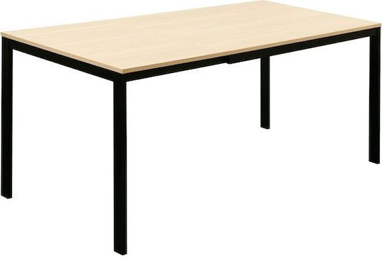 Extento Dining Table Extendable Wooden with Metal Frame Natural Shade 120(+60)x74x75cm