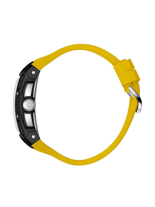 Quantum Hunter Men's Chronograph Battery Watch with Yellow Rubber Strap