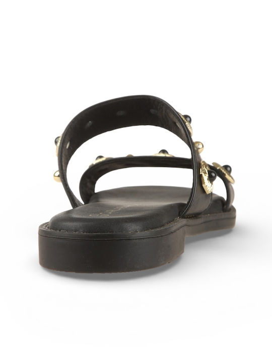 Damen Flache Sandalen Schwarz