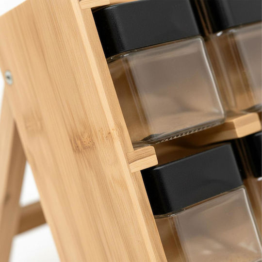 Relaxdays Gewürzgläser aus Bamboo auf Basis Braun