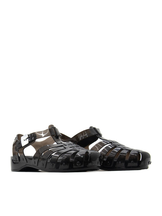 Damen Flache Schwarze Sandalen