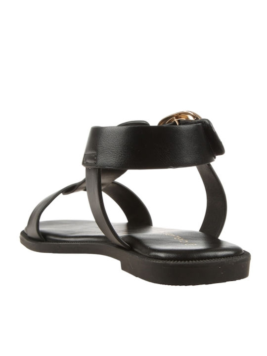 Damen Flache Sandalen Schwarz