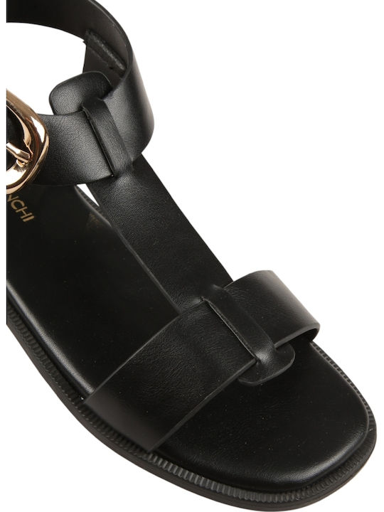 Damen Flache Sandalen Schwarz