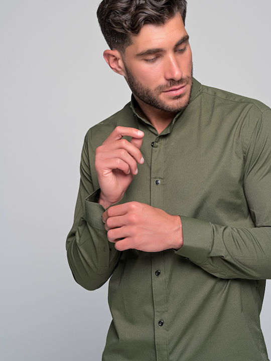 Hernando Long Sleeve Shirt in Regular Fit Khaki