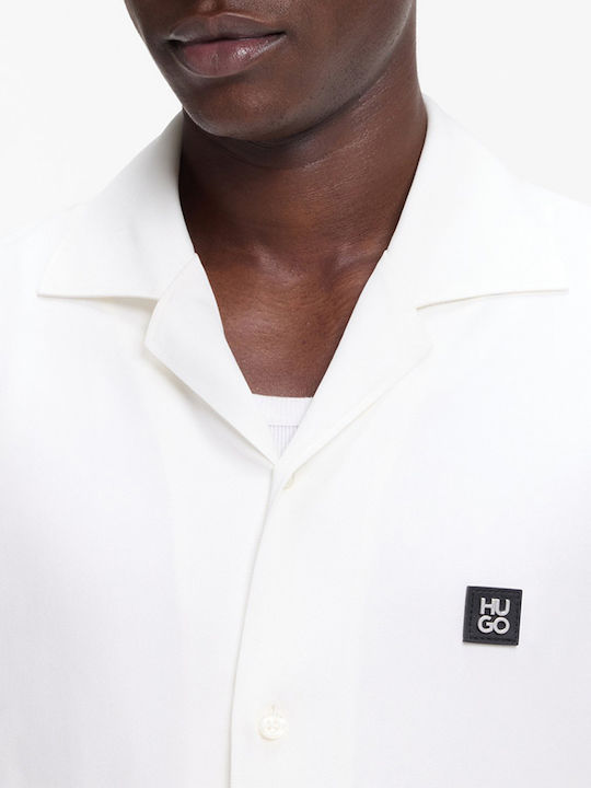Espino Short Sleeve Shirt in Wide Line Offwhite