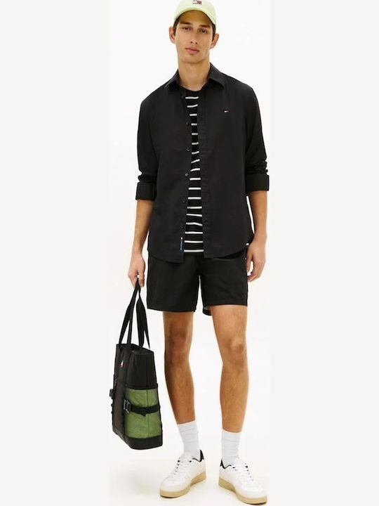 Tommy Hilfiger Βαμβακερό Πουκάμισο Μαύρο