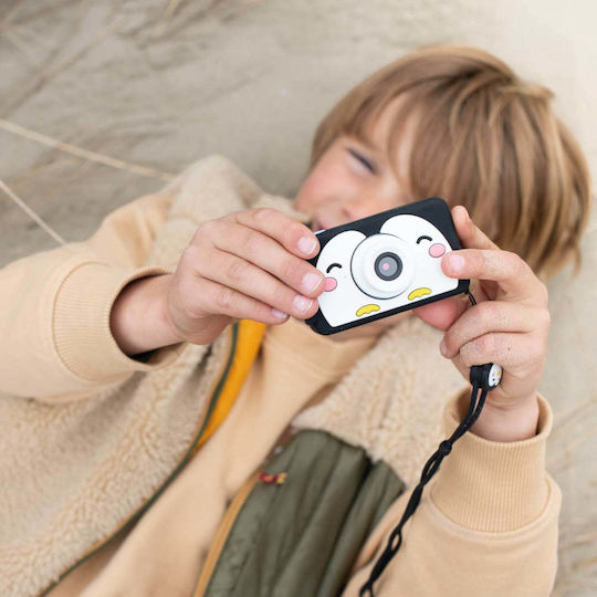 The Zoofamily Zoo Friends Penguin Kids Compact Camera 32MP Black