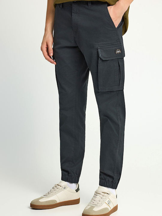 Cargo Elastic Trousers in Regular Fit Black