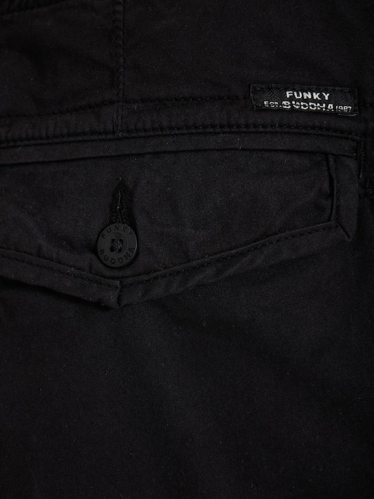 Cargo Elastic Trousers in Regular Fit Black