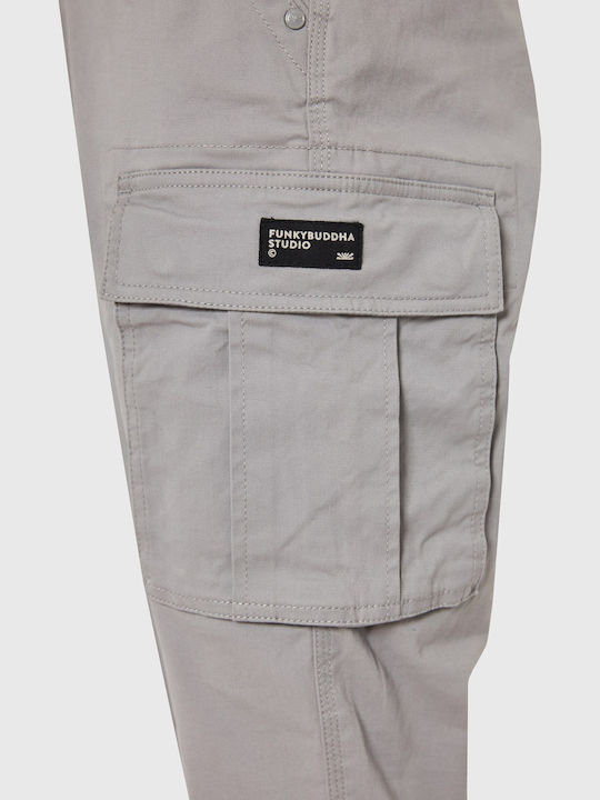 Men's Cargo Elastic Regular Fit Trousers Grey