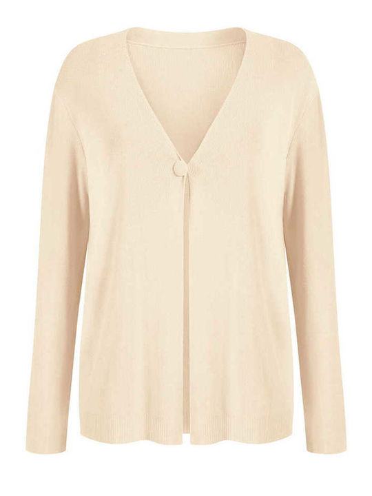 Celestino Cardigan Pentru Femei Monocrom Cu Nasture Bej