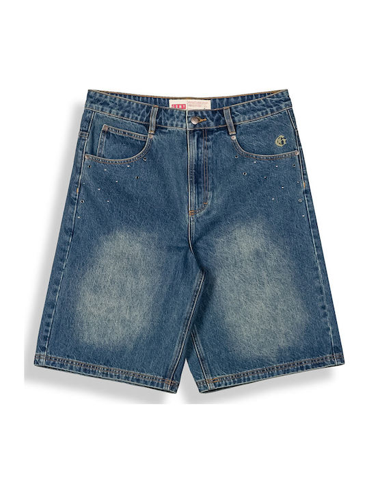Baggy Ανδρική Βερμούδα Τζιν Washed Sage Blue