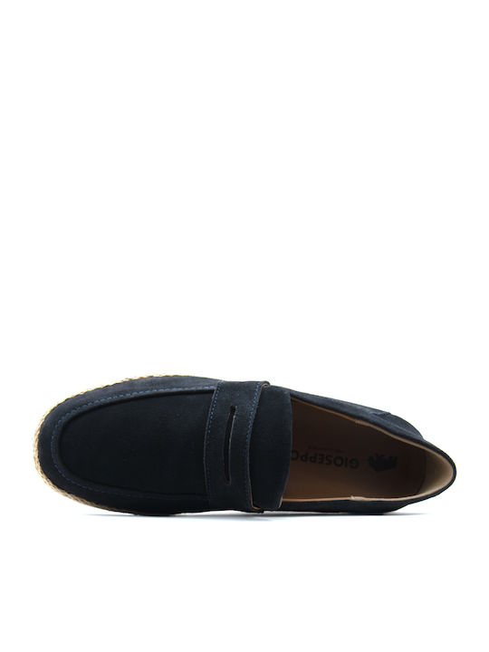 Suede Men's Moccasins in Blue Colour