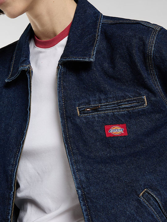 Jachetă Lungă De Damă Din Denim Albastru Închis