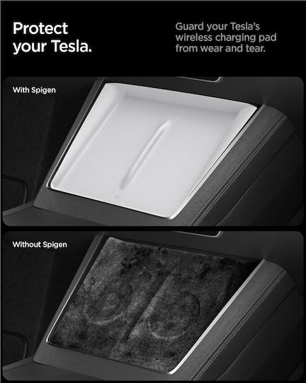 Spigen Tesla Wireless Charging Pad Cover White Tesla Model Y 2025 Acp10032
