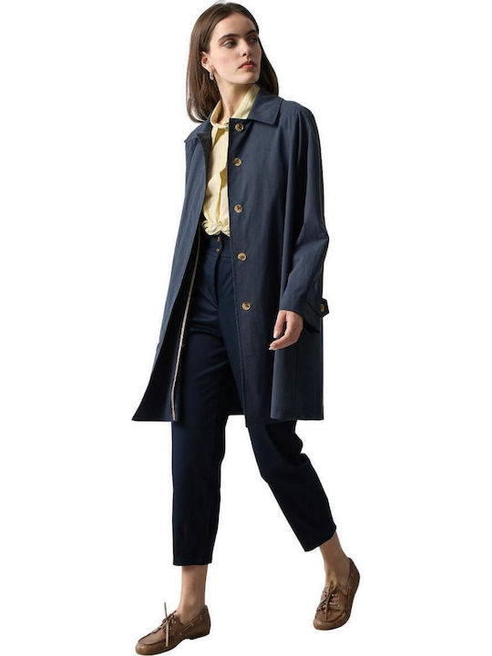 Γυναικεία Μπλε Navy Καμπαρντίνα Oversized