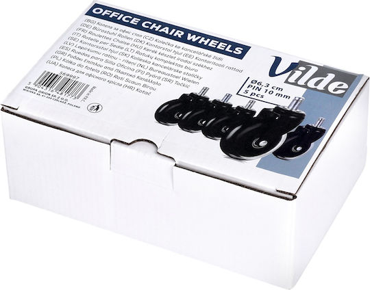 Vilde Metallic Furniture Wheel with Wheels 6.3x6.3cm 5 Pieces