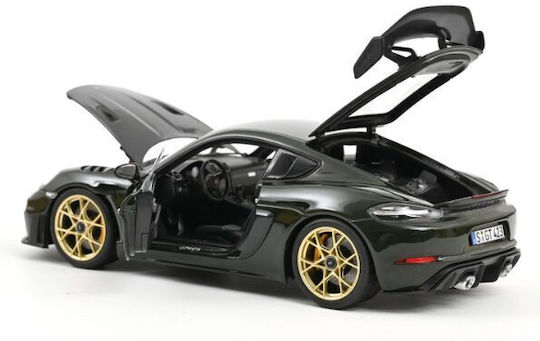 Porsche 718 Cayman GT4 RS 2023 Weissach Pack Verde Mașină Model 1:18 Norev