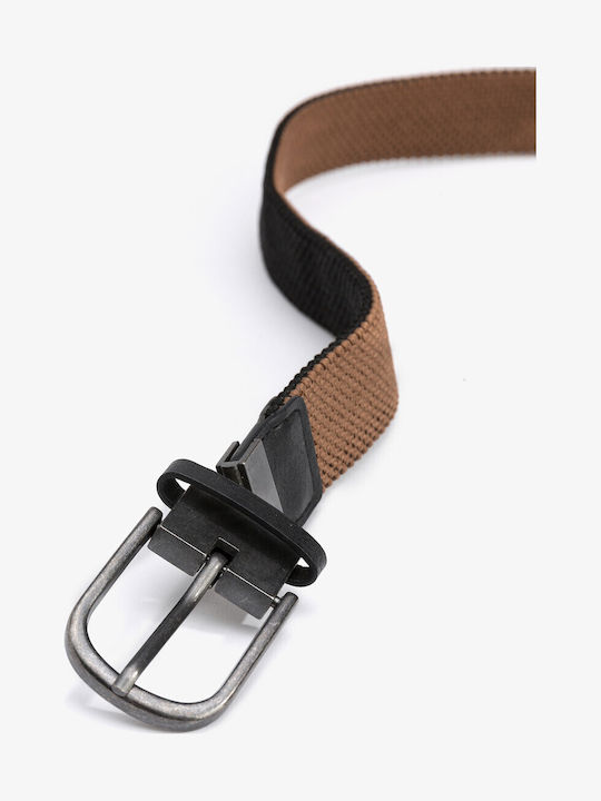 Elastic Men's Knitted Double Sided Black Belt