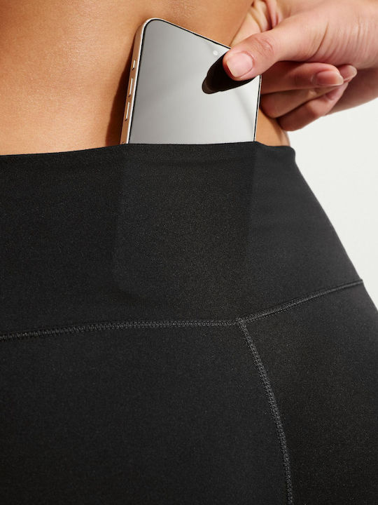 Dri-Fit One Training Γυναικείο Cropped Κολάν Ψηλόμεσο Black / White
