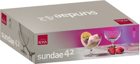 Rona Servierschalen Eiscreme Rund Glas 6Stücke