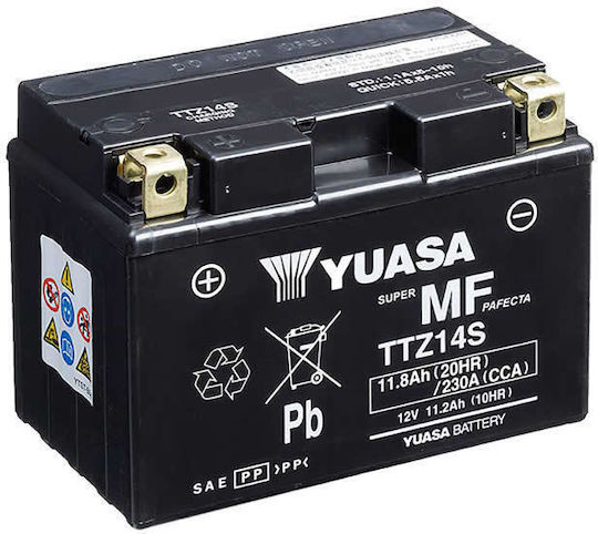 Yuasa Μπαταρία Μοτοσυκλέτας YTZ14S 230A με Χωρητικότητα 11.8Ah