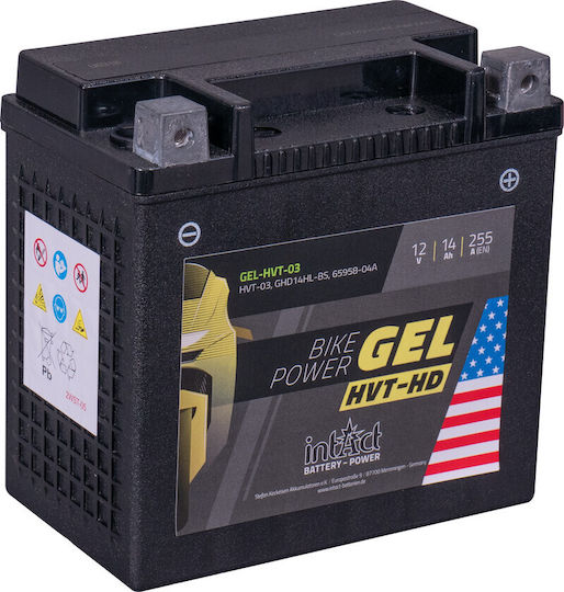 Intact Motorradbatterie YTX14L-BS 250A mit Kapazität 14Ah
