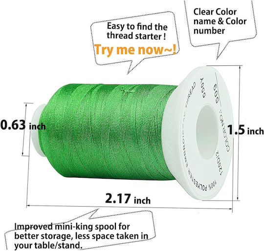 Embroidery Thread Set 120 Spools 500 M Multicolor