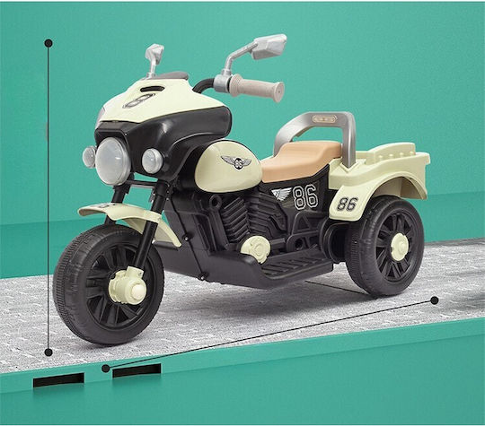 Motocicletă Pentru Copii Electrică Albă Pentru 8+ Ani