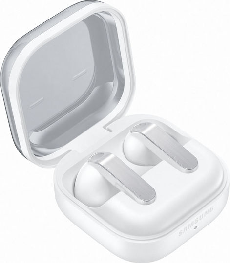 Samsung Galaxy Buds4 Bluetooth Handsfree Ακουστικά με Αντοχή στον Ιδρώτα και Θήκη Φόρτισης Λευκά