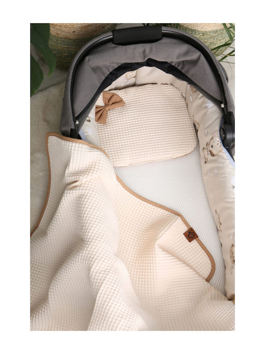 BabyMam Pătură Pepinieră Swaddling 100% Bumbac Bej 57x77cm 2 Bucăți
