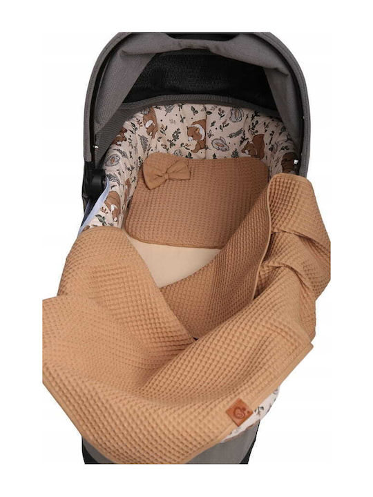 BabyMam Pătură Pepinieră Swaddling 100% Bumbac Maro 57x77cm 2 Bucăți