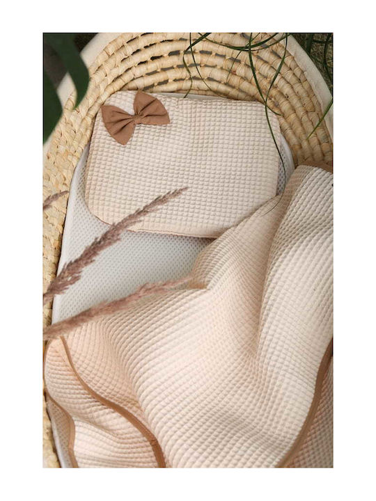 BabyMam Pătură Pepinieră Swaddling 100% Bumbac Bej 57x77cm 2 Bucăți