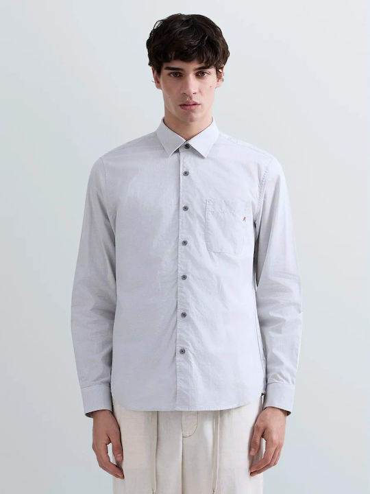 Long Sleeve Cotton Shirt in Regular Fit Gray
