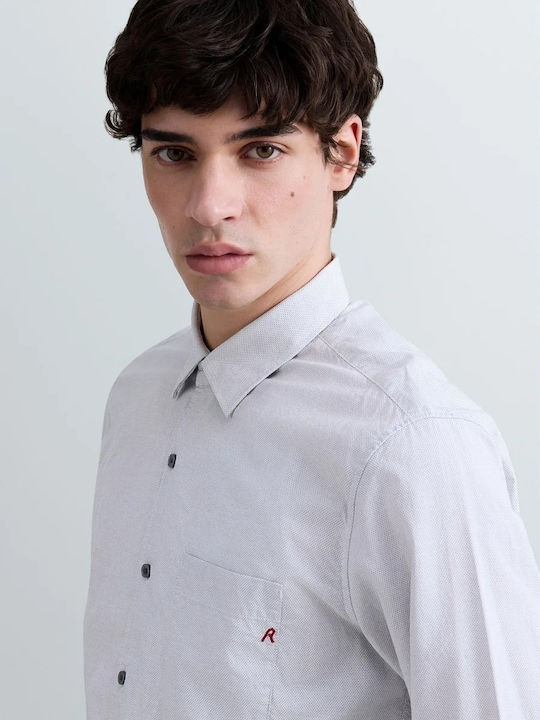 Long Sleeve Cotton Shirt in Regular Fit Gray