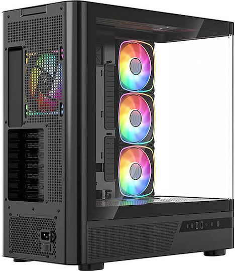 Modecom Volcano AQ200 Gaming Midi Tower Computer Case with Side Window Black