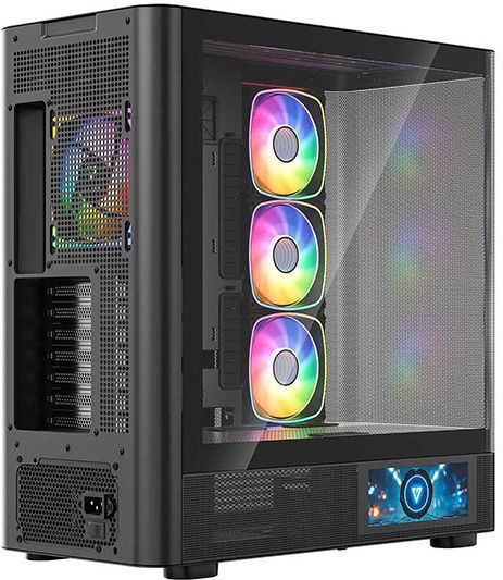 Modecom Volcano AQ400 Gaming Midi Tower Κουτί Υπολογιστή με Πλαϊνό Παράθυρο Μαύρο