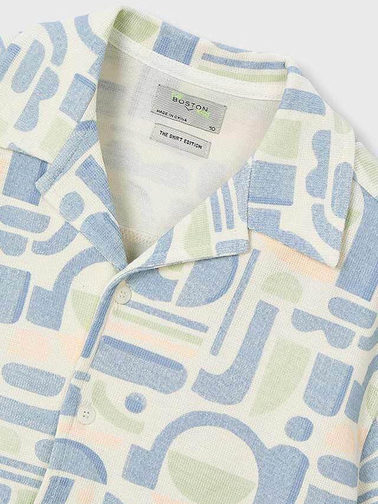 Детска Риза С Къс Ръкав Светлосиня