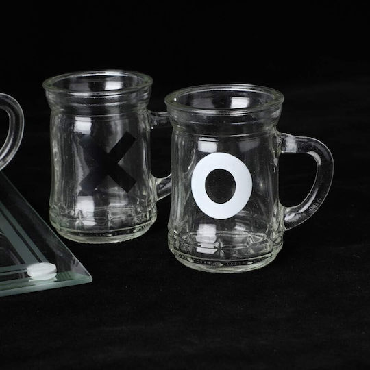 Alista Home Joc X și 0 Mini Căni de Sticlă 25 x 25 Cm Decorațiuni Cadouri pentru Petreceri Transparente