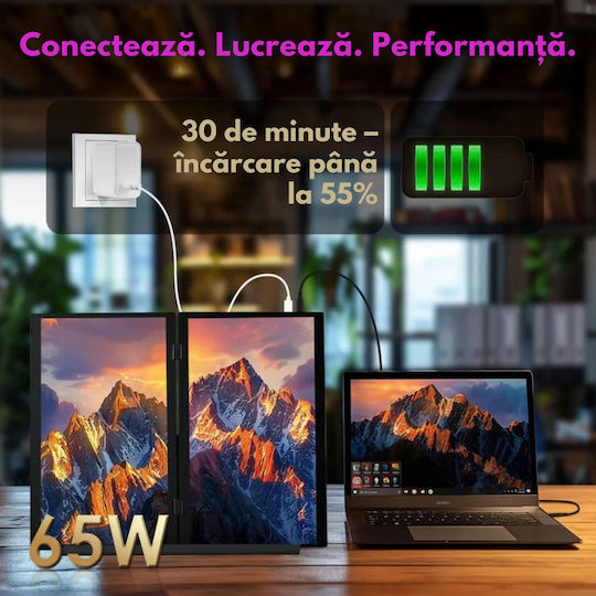 Qova IPS Touch Monitor Portabil 15.6" FHD 1920x1080 Alb