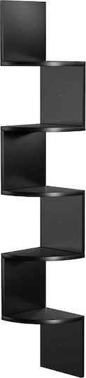 Corner Shelf Wall 20x20x127.5cm Black Velvet-Black Metal Corner Shelf Wall 20x20x127.5cm Black Velvet-Black Metal